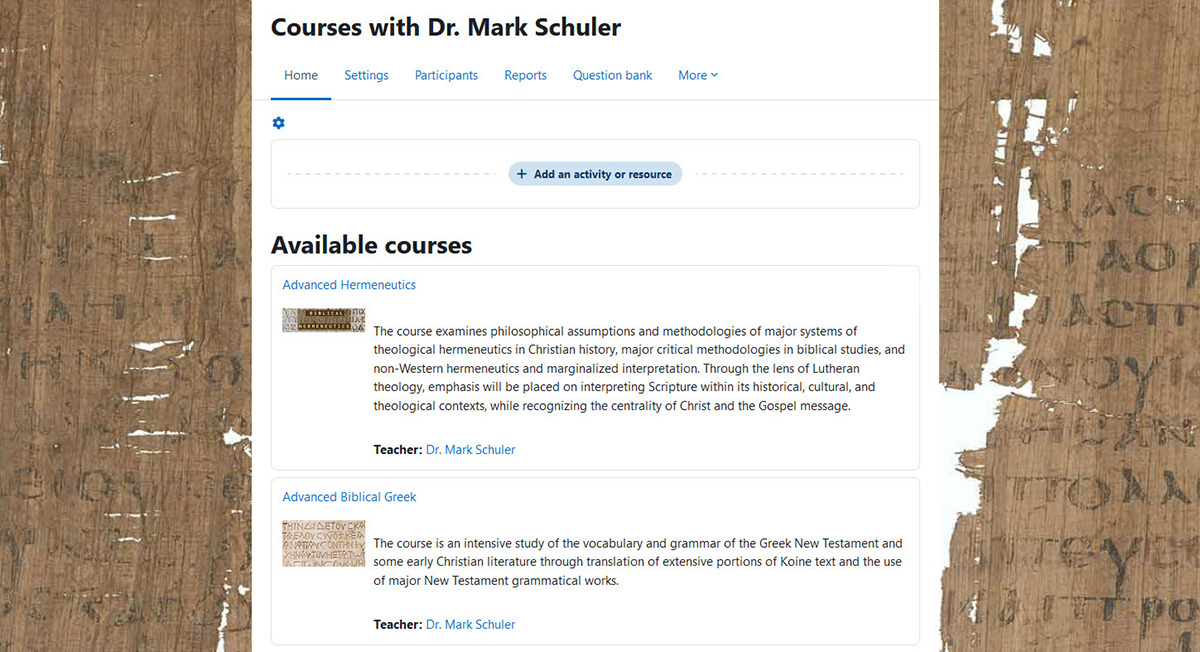 Moodle site
